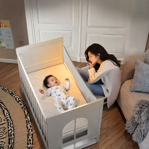 Offerta Speciale <span class=keywords><strong>Culla</strong></span> <span class=keywords><strong>Neonato</strong></span> Trasformabile 6 in 1 in Legno Bianco Stile Europeo Letto di Lusso per Bambino con Set Biancheria - Product Image 2