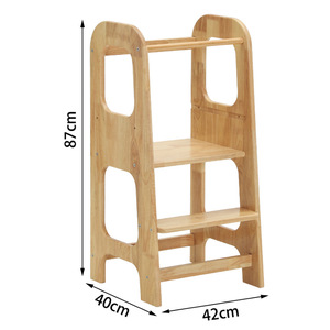 Taburete Anfo para niños, taburete de madera maciza para bebé, torre de aprendizaje Montessori ajustable para lavado de manos, modelo de escalera - Product Image 2