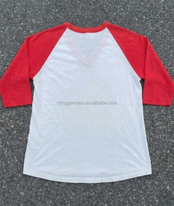 T-shirts vierges 100 % coton à col en V pour hommes – Qualité supérieure, prélavés, personnalisables, effet délavé à l'acide - Product Image 3