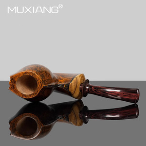 MUXIANG Handmade Wooden Tobacco Pipe Free Type Solid Wood Men's Smoking Accessory - Product Image 4
