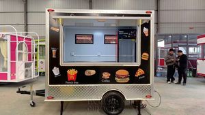 Remolque de Comida Comercial de Acero Inoxidable, Carrito Móvil para Café, Pizza, Barbacoa, Helados, Hamburguesas y Catering - Product Image 4
