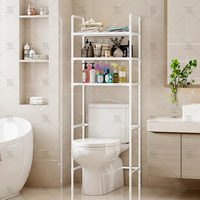 Étagère de toilette simple à trois niveaux, de type sol, durable, pour rangement de salle de bain, cuisine, dortoir, balcon