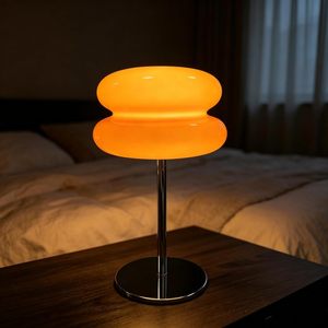 Lámpara de Mesa LED Naranja Moderna de Hierro para Dormitorio, Estudio, Decoración del Hogar, Estilo Hongo - Product Image 1