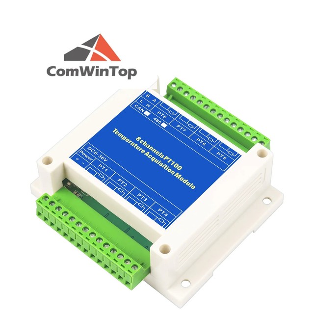 2/4/8/16 channels PT100 K/S/R/B/N/E/J/T type Thermocouple Sensor RS485 Modbus Output Temperature Acquisition Module