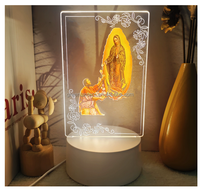 Lampe de nuit en acrylique 3D personnalisée pour l'Amérique du Nord, le Mexique, lampe de table de bureau, San Judas Tadeo, Vierge de Guadalupe, personnage de Dieu, LED