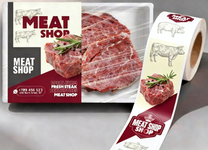 Etiqueta Adhesiva Sintética Personalizada para Empaque de Carne de Res en Rodajas, Grado Congelador, con Logotipo, para Cadena de Frío, para Proveedores - Product Image 2