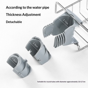 Support mural en acier inoxydable à un niveau pour robinet, idéal pour égoutter les éponges de cuisine et ranger les chiffons sous l'évier. - Product Image 1