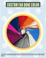 Éventail pliant portable en plastique à pois bleus 23*42cm, idéal pour la danse et la décoration intérieure - Grande Vente