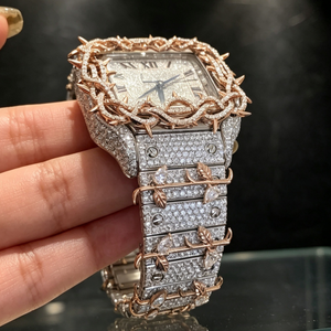 Hip Hop Business Square Case Stainless Steel Square Case Moissanite Diamond Automatic Mechanical Movement Style Sapphire <b>Crystal</b> - Product Image 2