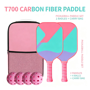 Ensemble de raquettes de pickleball tendance 16 mm avec sac de transport en maille, 2 balles, poignée antidérapante, noyau en peuplier alvéolé, pliable, léger et durable - Product Image 4