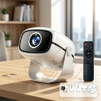 Mini Proyector Android Giratorio 180° °   Soporte Nativo 720P HD, Resolución Máxima 1080P, WiFi, BT, LED Portátil con Control Remoto