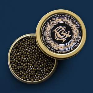 Benutzer definierte gefrorene wasserdichte Luxus Goldfolie geprägte Fischeier Schwarzer Stör Zinn Kaviar Blechdose Etiketten aufkleber für Kaviar - Product Image 3