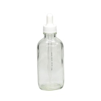 Flacon compte-gouttes en verre portable rond Boston de forme classique en gros 1oz 2oz 4oz vide pour cheveux/huile/huile essentielle pour crème pour le visage
