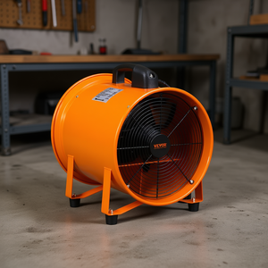 Ventilateur cylindrique Vevor de 12 pouces, 585 W, souffleur industriel, ventilateur d'évacuation électrique pour atelier avec roulement à billes et commande par bouton - Product Image 2