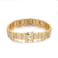 Bracelet chaîne de montre en argent sterling S925 avec moissanite, pour hommes et femmes, couple, bracelet en diamant transfrontalier