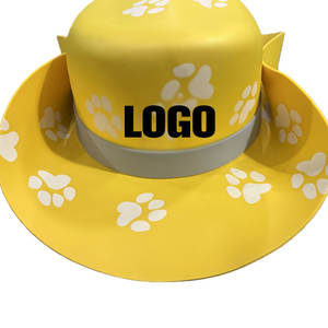 Sombrero Vaquero Personalizado de Ala Ancha con Estampado de Huellas Amarillas, Estilo Deportivo Informal para Exteriores - Product Image 1