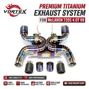 Vortex Blue Titanium Valved Catback <b>Exhaust</b> for McLaren 720S 4.0T V8 with Detachable Carbon Tailpipes and Flex Bellows - Product Image 1