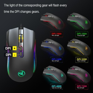Chuyên nghiệp Gamer Chuột 6400 DPI có dây 6 nút LED Quang USB máy tính trò chơi chuột Chuột chơi <span class=keywords><strong>game</strong></span> cho PC máy tính Gamer - Product Image 2