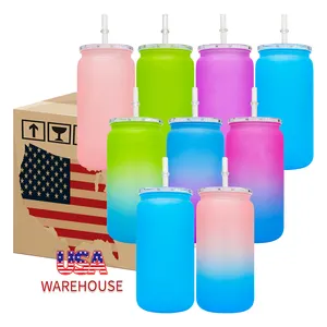 Wholesale bulk Can Shaped Drinkware beer mug matte colour acrylic plastic 16oz kids cups cans for UV DTF wraps