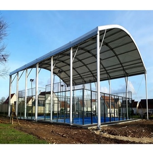 Double Blue Padel Court Professional Tourament Popular Sport Paddle Tennis Court with Tempered Glass - Product Image 3