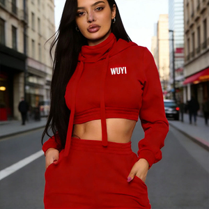 Sweat à capuche décontracté pour femme avec masque intégré, en coton, coupe classique, respirant, anti-boulochage, logo personnalisé, nouvelle collection automne, style streetwear - Product Image 1