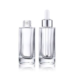 High Quality Skincare Clear Green Blue 30ml <b>50ml</b> Glass <b>Bottle</b> With Dropper - Product Image 6