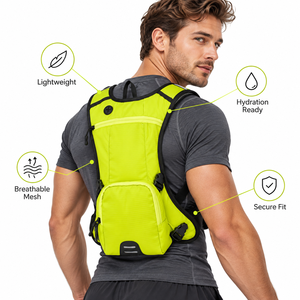 Chaleco de Hidratación Ligero para Correr con Bolsa de Agua, Chaleco Transpirable para Trotar con Bolsillo para Teléfono para Maratón y Senderismo, para Hombres y Mujeres - Product Image 1