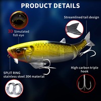 1 pièce Leurre Minnow Double Festival à coulée lente 220mm 112g, lancer extra-longue portée, avec hameçons en acier inoxydable pour la pêche