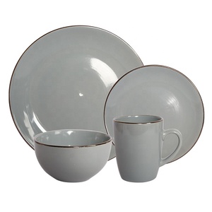 <strong>Ecological</strong> round <strong>tableware</strong> red ceramic <strong>tableware</strong> red luxury stoneware <strong>tableware</strong> 16pcs dinnerware sets color glazed HAPPY GO - Product Image 3