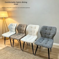 Nouvelle Arrivée Transfrontalière : Chaise de Salle à Manger en Tissu avec Dossier Confortable, Design Minimaliste Moderne pour Réunions à Domicile et Consultations - Chine