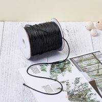 Cordon en coton ciré noir de 1,5 mm, longueur personnalisée, pour macramé, perlage, fabrication de bijoux, vêtements, chaussures, sacs, bracelets