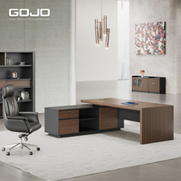 Bureau de direction moderne de luxe en placage de bois, bureau de patron, mobilier de bureau commercial haut de gamme