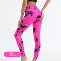 Leggings de Yoga Sin Costuras con Tie Dye Personalizado, Cintura Alta, Efecto Levanta Glúteos, Alta Elasticidad, Pantalones Deportivos para Correr