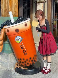 Escultura Personalizada de Vaso Gigante de Té con Leche Iluminado, Estatua de Bubble Tea Boba, Molde Artístico y Adornos Decorativos para Taza de Café - Product Image 2