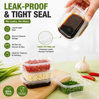Boîte à lunch moderne scellée jetable en PP de qualité alimentaire Teguan TG-P2 2 oz, conteneur de stockage de sauce bento