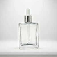 Botella de Vidrio Cuadrada Personalizada de 15 ml, 30 ml, 50 ml, 100 ml, 120 ml para Suero para el Cuidado de la Piel, Aceite Esencial, Envase Cosmético Personalizado