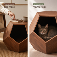 Table d'appoint multifonctionnelle de luxe en bois massif pour humains et animaux, design écologique protecteur, maison cachée pour chat/chien, moderne
