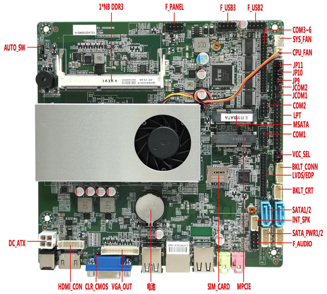 Embedded Industrial BGA1168 Motherboard QM9500H 5th Gen 5300U 5350U 5500U 5550U 5557U 5600U 5650U CPU 2LAN 6COM 6USB Ports