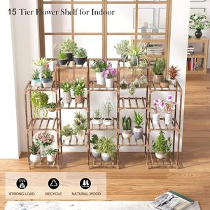 Estante <span class=keywords><strong>para</strong></span> Plantas <span class=keywords><strong>de</strong></span> Madera <span class=keywords><strong>de</strong></span> 15 Niveles, Soporte <span class=keywords><strong>para</strong></span> <span class=keywords><strong>Macetas</strong></span> Grandes, Estantes <span class=keywords><strong>de</strong></span> Jardín en Forma <span class=keywords><strong>de</strong></span> <span class=keywords><strong>Escalera</strong></span>, Soporte <span class=keywords><strong>para</strong></span> <span class=keywords><strong>Macetas</strong></span> Colgantes, Exhibición <span class=keywords><strong>de</strong></span> Múltiples Plantas - Product Image 4