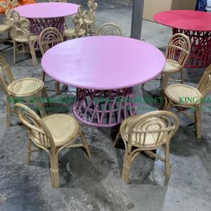 Modern Style Rattan Wooden Event Banquet <b>Table</b> Set for Outdoor & Hotel Use Kids Birthday Party Chairs - Product Image 1