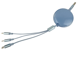 Cable de carga 3 en 1, línea de transmisión de teléfono USB, accesorios, cable USB de carga rápida - Product Image 1