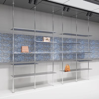 Étagère de présentation de vêtements en acier inoxydable pour boutiques et magasins de détail, design gain de place
