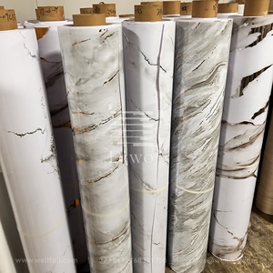 <span class=keywords><strong>Film</strong></span> décoratif PVC vinyle à motif marbre pour surface de table à manger, <span class=keywords><strong>film</strong></span> gaufré haute fidélité pour la lamination de meubles - Product Image 1