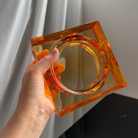 Batu Bata Kaca Padat 150x150x60mm Warna Kustom Kekuatan Tinggi Blok Bangunan Klub Showroom Villa untuk Dekorasi Dinding Arsitektural