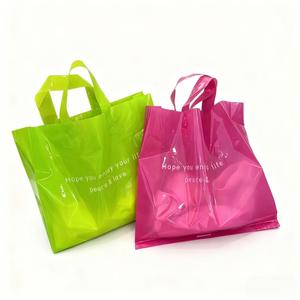 Tùy chỉnh đa-kích thước Grs Nhựa <span class=keywords><strong>LDPE</strong></span> siêu thị vòng lặp xử lý túi tái sử dụng cho món quà hiện tại & quần áo bao bì - Product Image 3