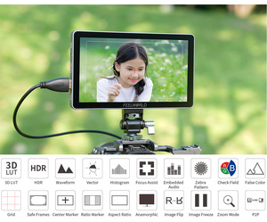 Moniteur d'appareil photo FEELWORLD P7XL 7 pouces 1500 nit avec écran tactile, batterie intégrée 4300 mAh USB-C, 3D LUT HDR 4K HDMI pour stabilisateur - Product Image 2