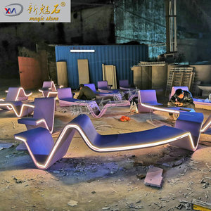 Nuevo Banco de Jardín Irregular de Piedra Mágica, Asiento de Paisaje Blanco de Hormigón GRC - Product Image 3