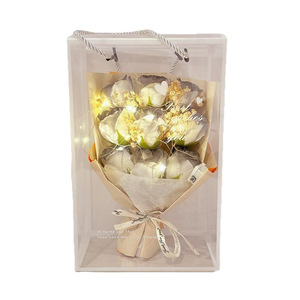 Coffret Cadeau de Savons en Forme de Rose pour les Fêtes, Boîte Cadeau Portable avec Fleurs Séchées, Idéal pour la Saint-Valentin, Cadeau Créatif, Vente en Gros - Product Image 6