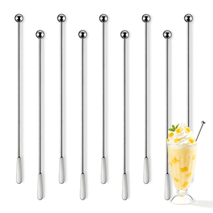 Bâtonnets mélangeurs réutilisables en acier inoxydable, agitateurs métalliques pour cocktails, <span class=keywords><strong>café</strong></span>, boissons, cuillères à mélanger - Product Image 1