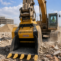 Bucket Excavator Penghancur Batu Hidrolik MONDE, Alat Penghancur Batu untuk Konstruksi, Pertambangan, dan Penggalian